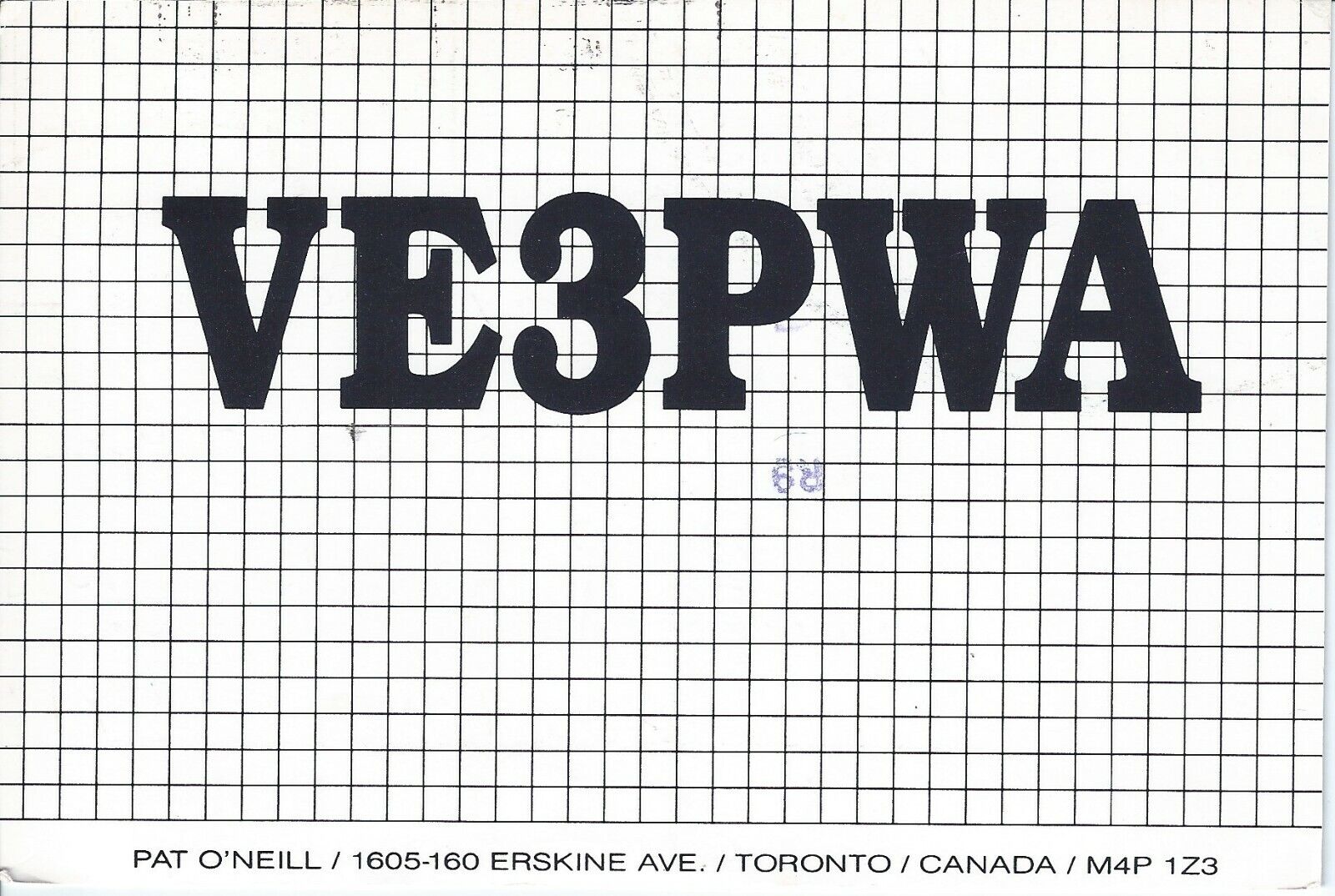 Vintage VE3PWA Toronto Ontario Canada 1988 Amateur Radio QSL Card