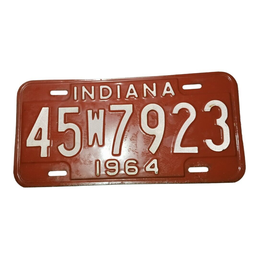 1964 INDIANA License Plate Tag Original.