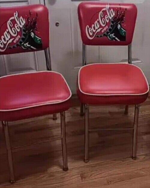 RARE 2 Vintage Coca-Cola style chair COLLECTIBLE officially licensed BEST DEAL