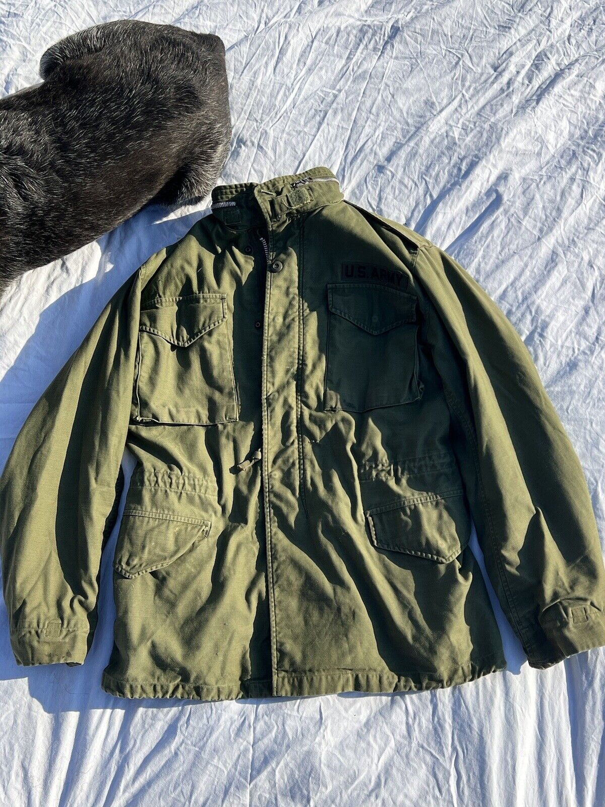Vintage 1967 M65 M-65 Field Jacket Green Size SMALL LONG