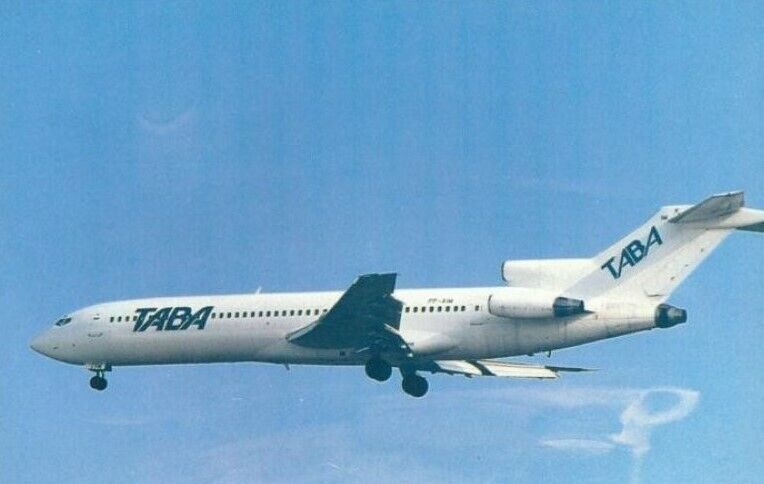 TABA Brasil Boeing 727-200 PP-AIW @ Sao Paulo GRU 1995 - postcard