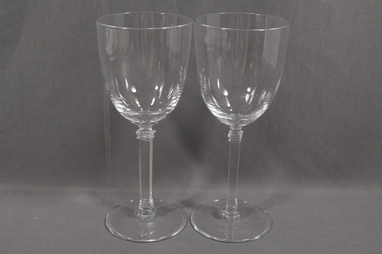 2 x Tiffany & Co Crystal Hampton Water Goblets Glasses 8 1/8\