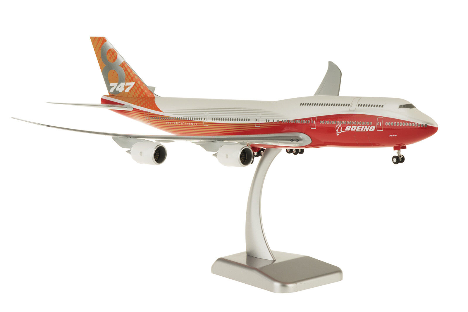 HOGAN WINGS BOEING HOUSE BOEING 747-8 1/200 RED TAIL W/GEAR HG10864G NEW