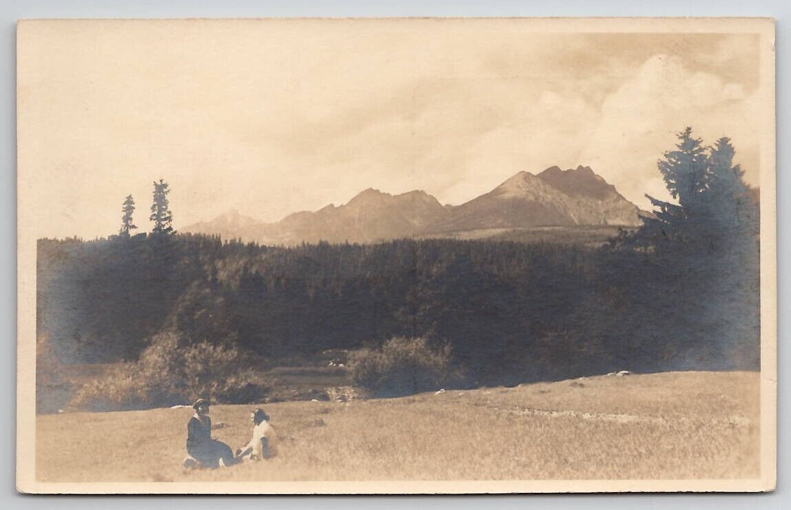 Slovakia The High Tatras Two Lovely Ladies In Field Below Postcard P24