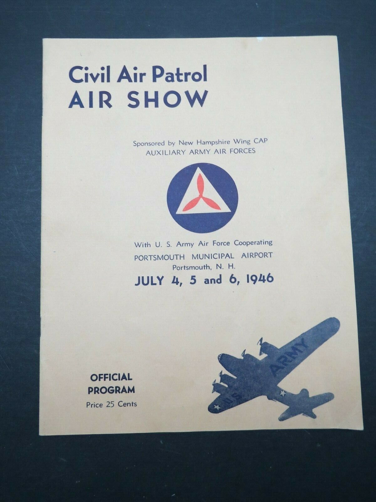 1946 Civil Air Patrol Air Show Official Program Portsmouth New Hampshire Airport