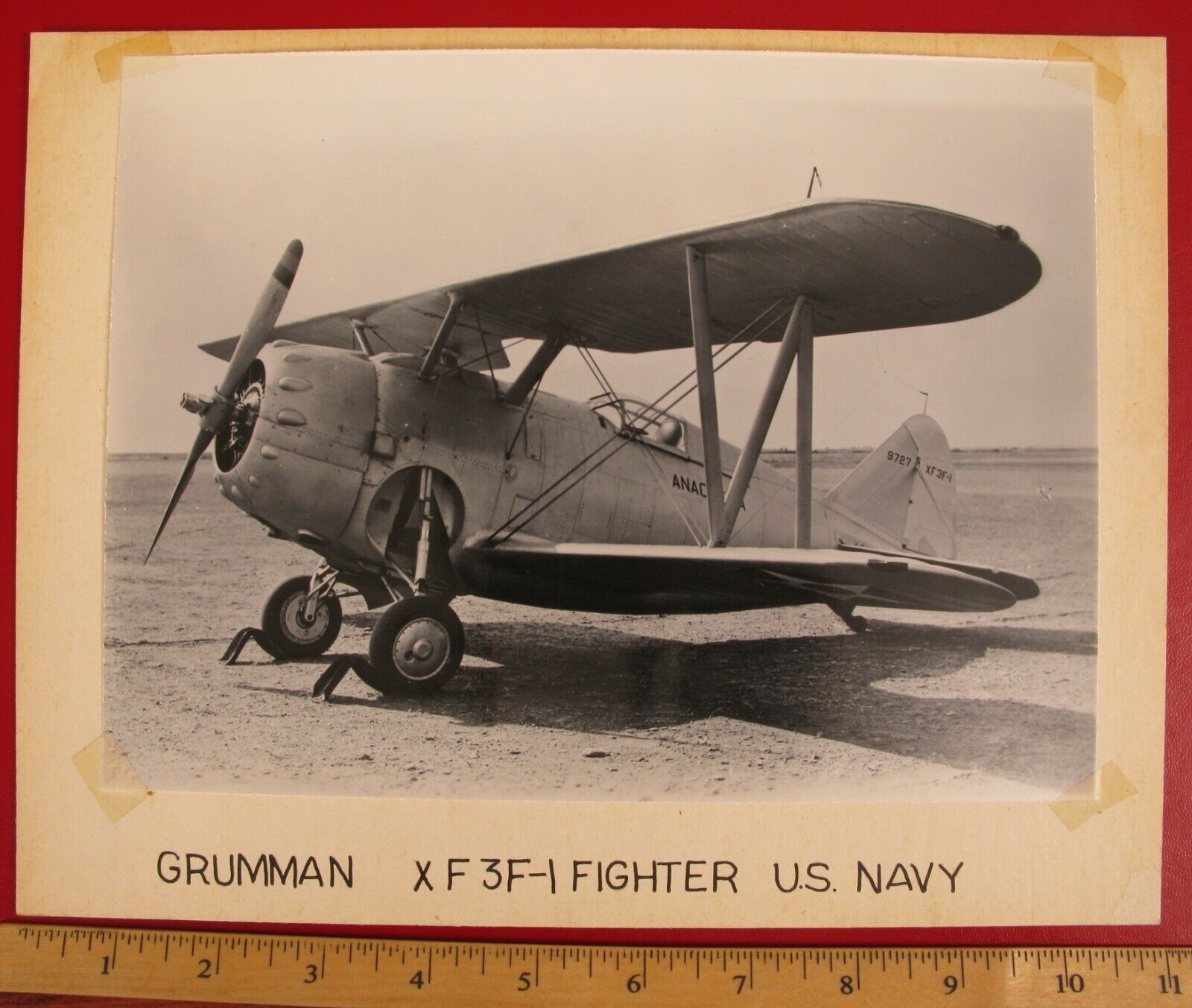 VINTAGE PHOTOGRAPH GRUMMAN XF3F-1 FIGHTER US NAVY MILITARY AIRPLANE BIPLANE 