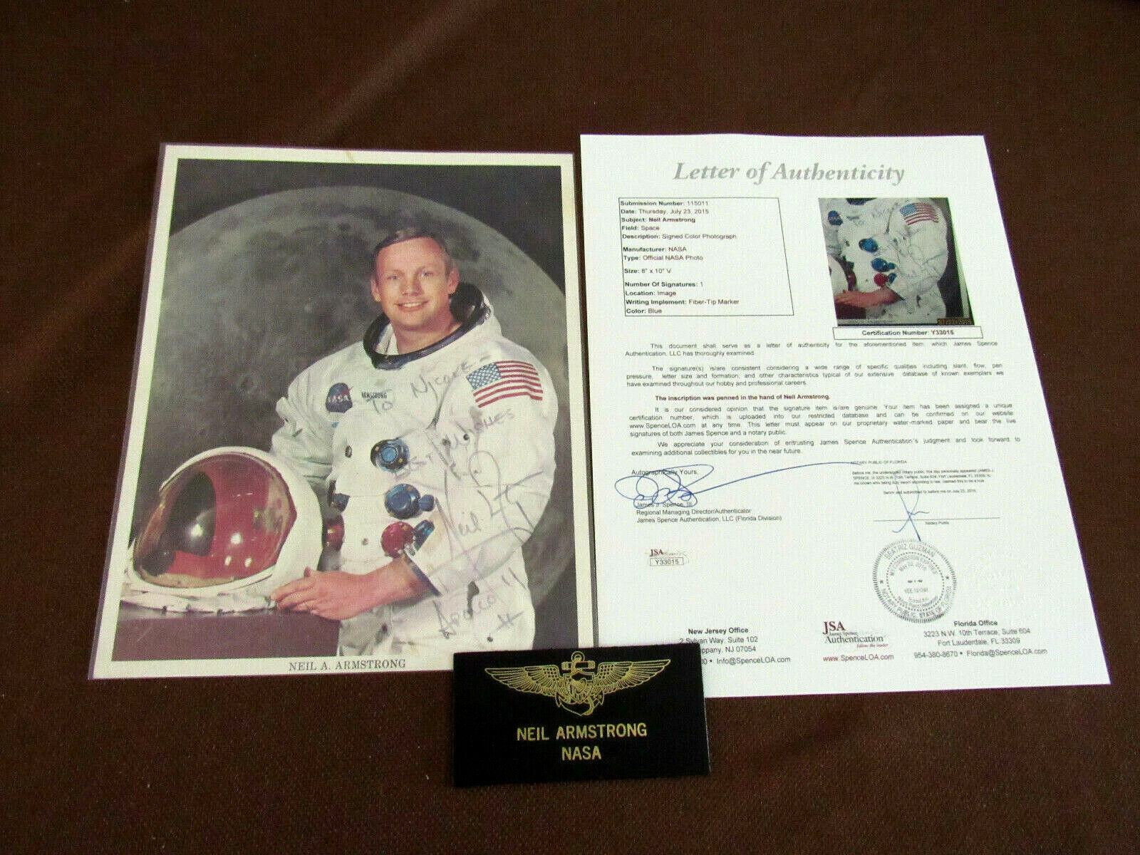 NEIL ARMSTRONG APOLLO 11 FIRST ON THE MOON SIGNED AUTO NASA LITHO PHOTO JSA LTR