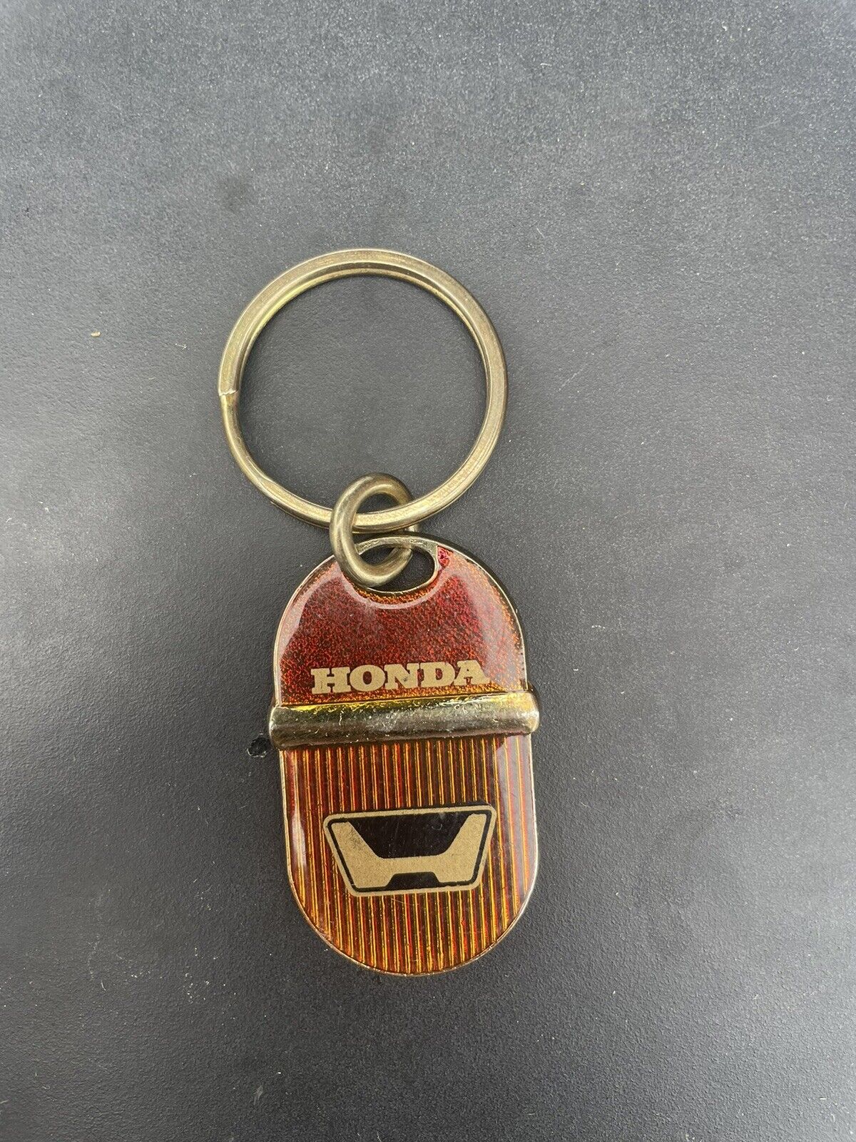Vintage Brass Honda Logo Car Keychain Rare