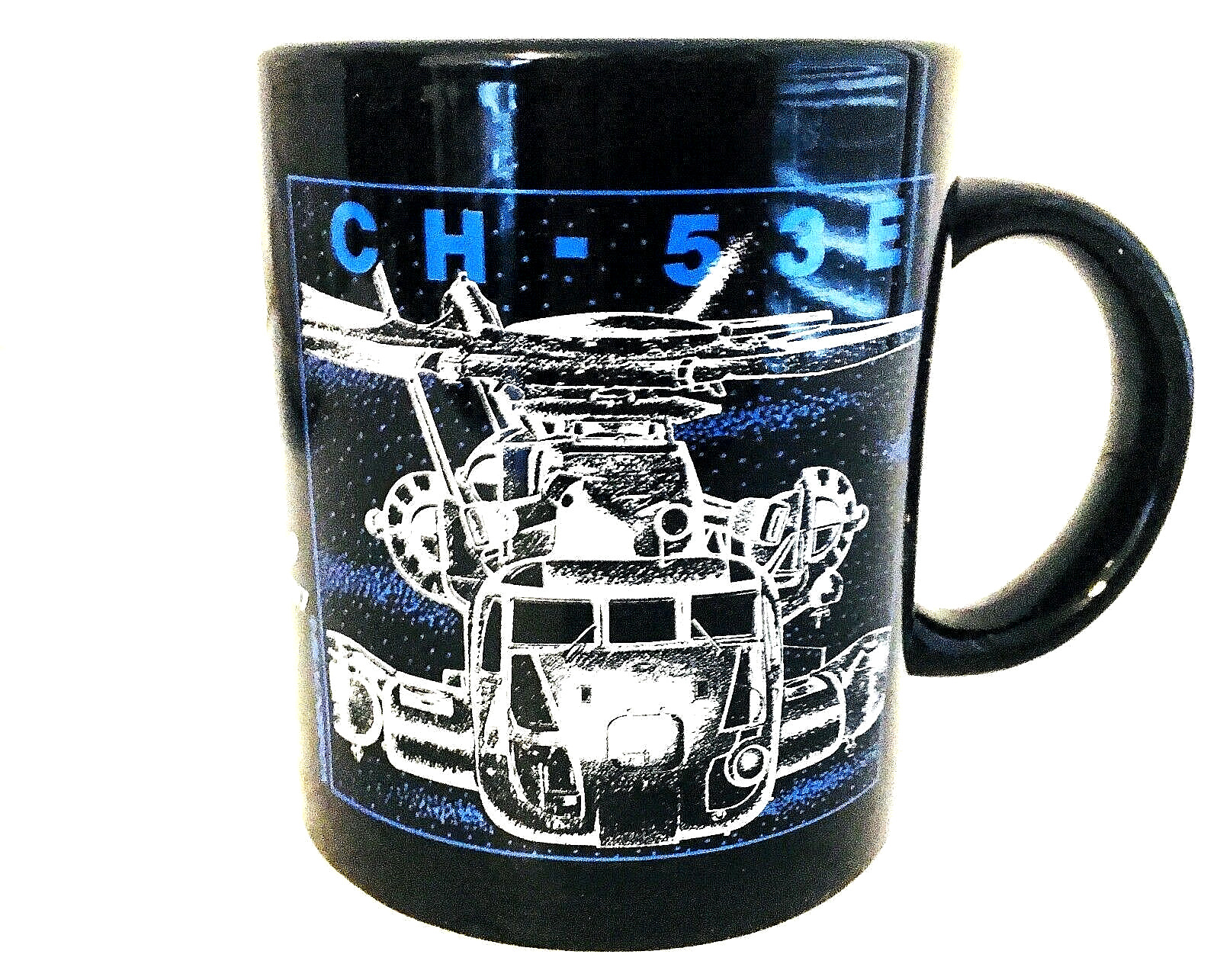 Sikorsky CH-53E Super Stallion Blackbird Mug Black Ceramic w/ White & BLue 10 oz