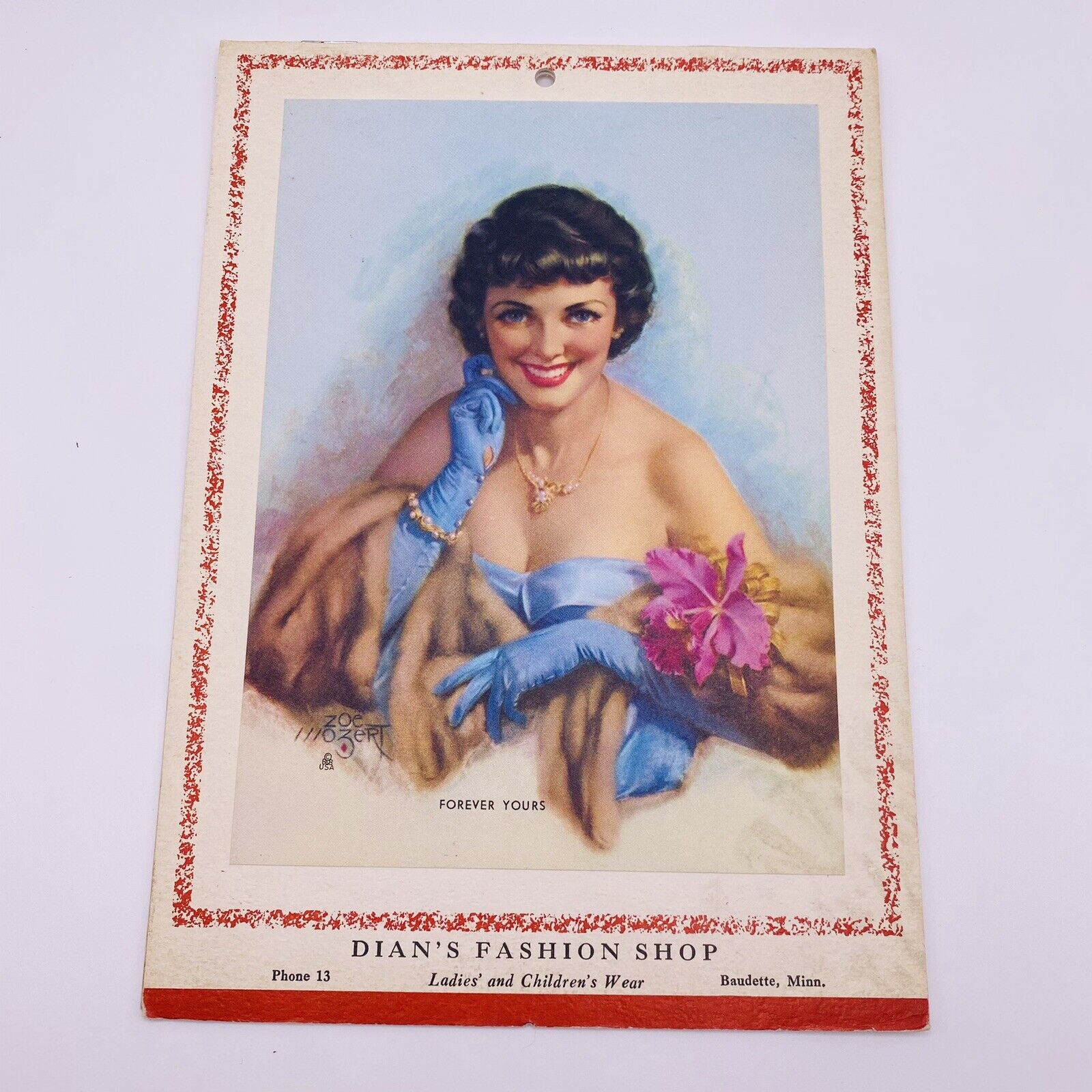 Vintage 1962 Calendar Unused Dian’s Fashion Shop 7.5x5.25” 