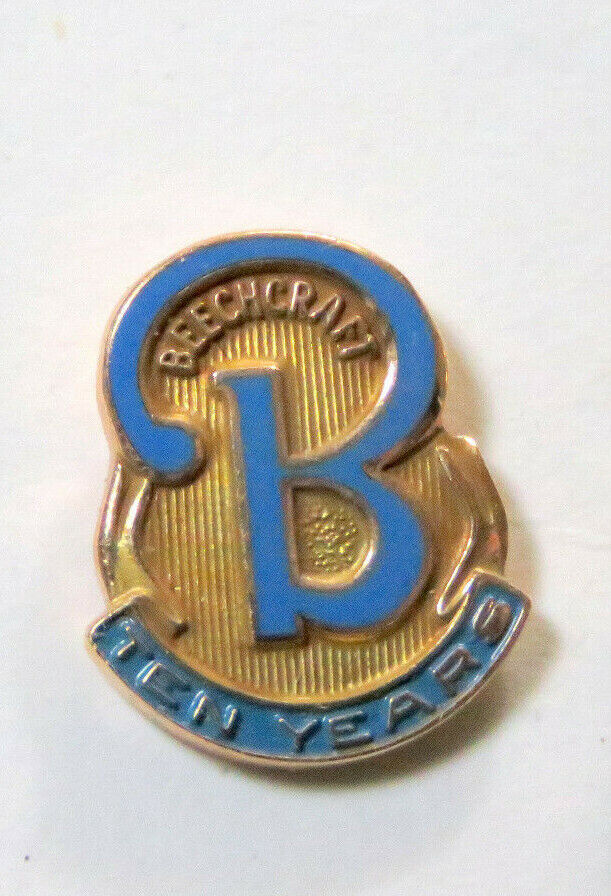 Beechcraft Airline 10 Year Service Award Pin 14K  Gold (1) Pin (the 10 year)