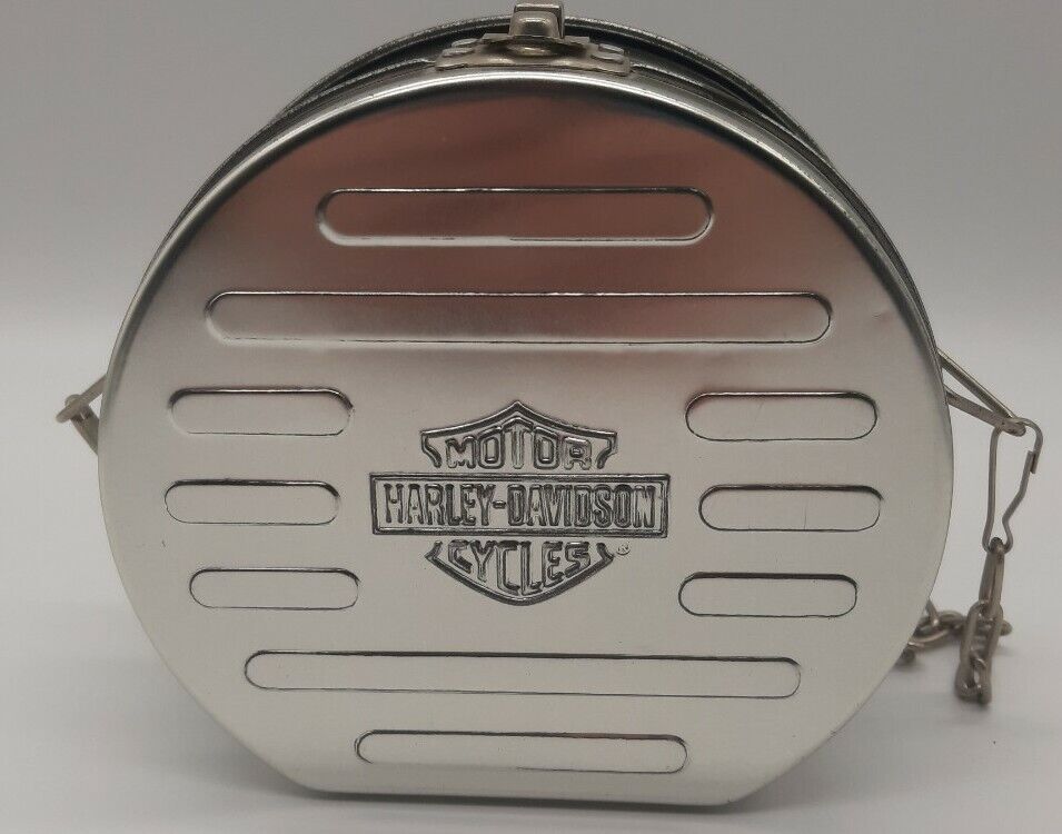 Harley-Davidson Metal Tin Purse/Case w/ chain strap & Lava Night Light. 2 for 1.