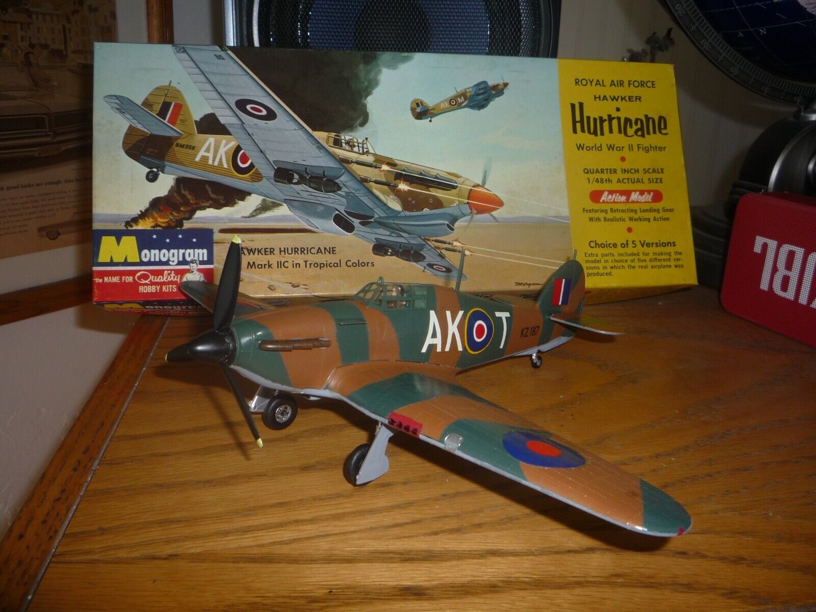 Vintage Monogram Hawker Hurricane  Built 1/48