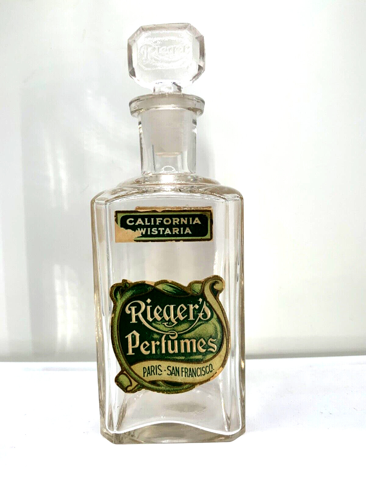 Grand  Antique perfume bottle.  California Wisteria by Rieger’s Perfumes. 1910.