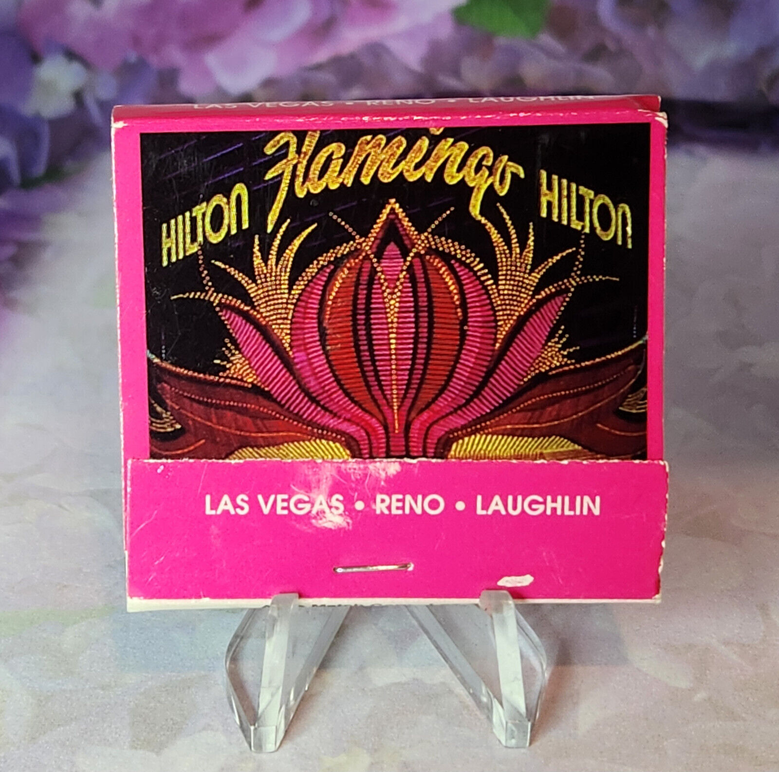 LAS VEGAS'S HILTON FLAMINGO Match Box -Vintage Matches Memorabilia-refurbished
