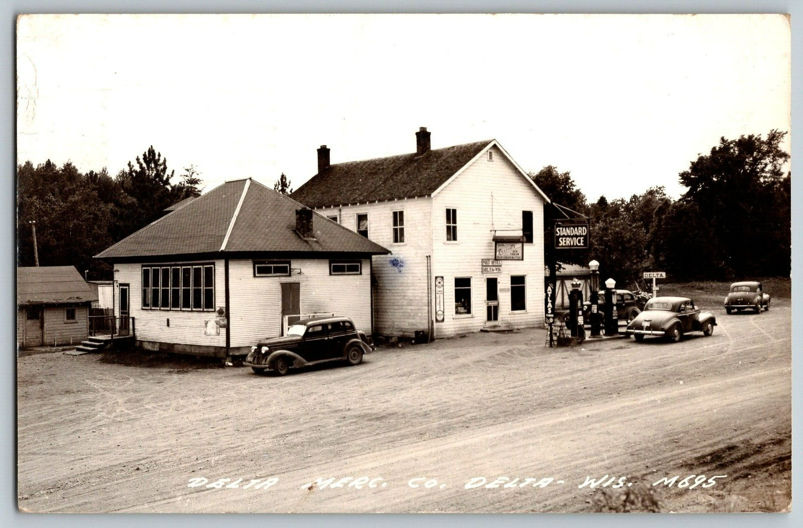 RPPC Vintage Postcard - Delta, Wisconsin - Delta Merc Co. - Real Photo - Posted
