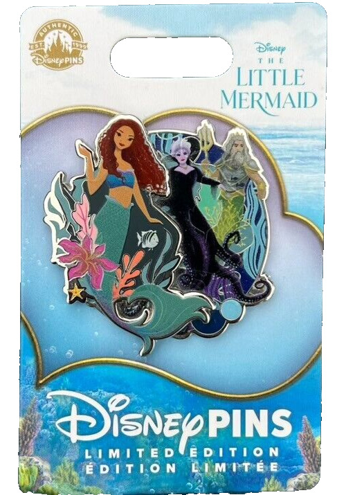 Disney Pin 2023 Little Mermaid Live Action Ariel Ursula & Trident LE New Ship