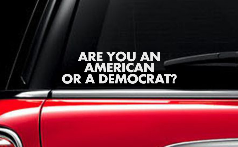 ARE YOU AN AMERICAN OR A DEMOCRAT?  coffee cup decal yeti decal macbook decal