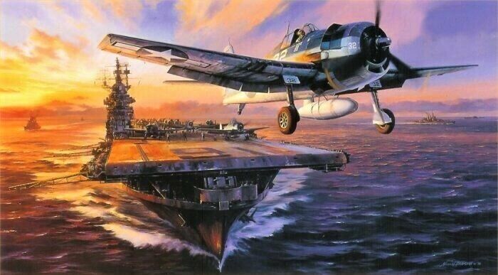 Scramble for the Marianas by Nicolas Trudgian signed by US Navy Hellcat Aces