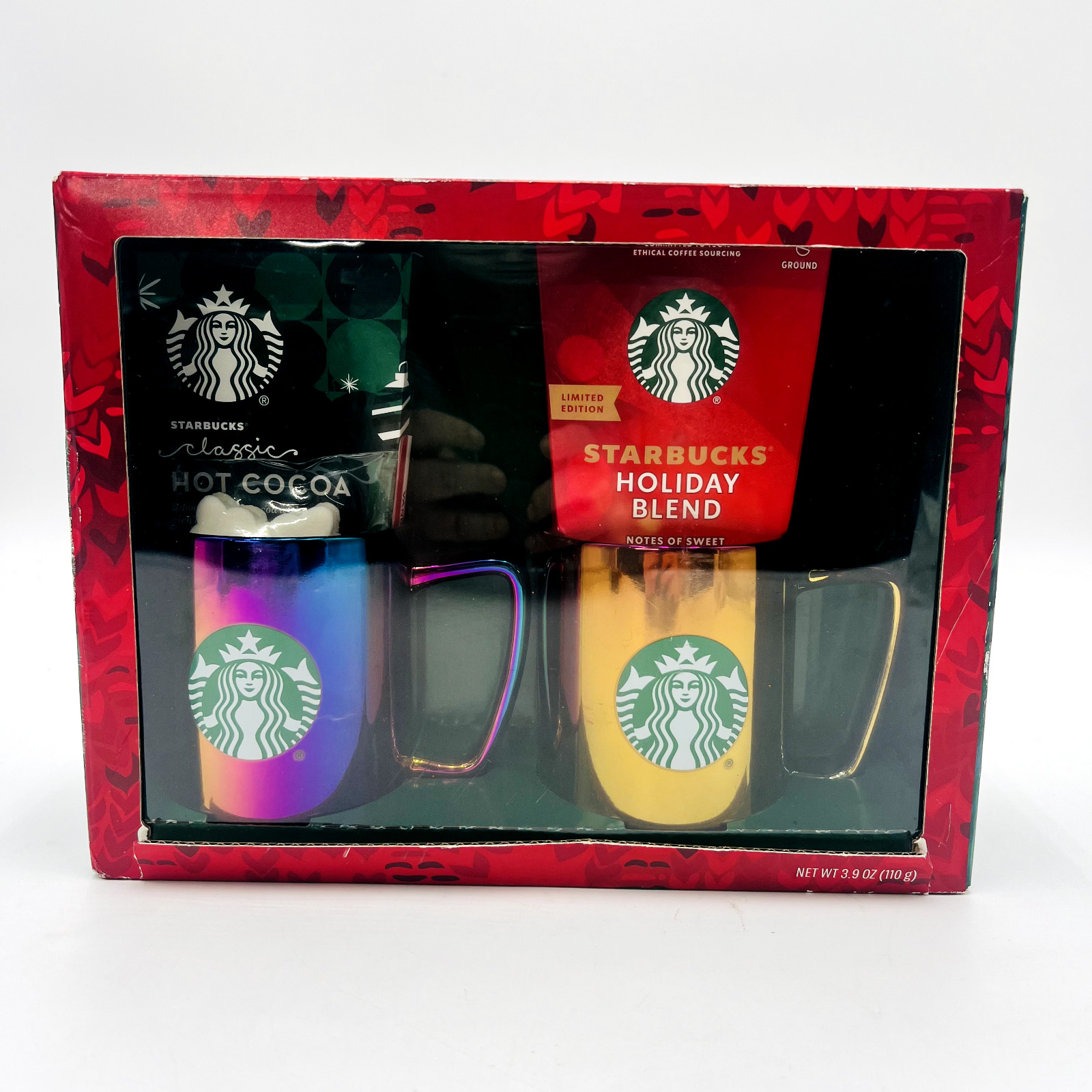 Starbucks Classic Rainbow Metallic Holiday Mugs Gift Set