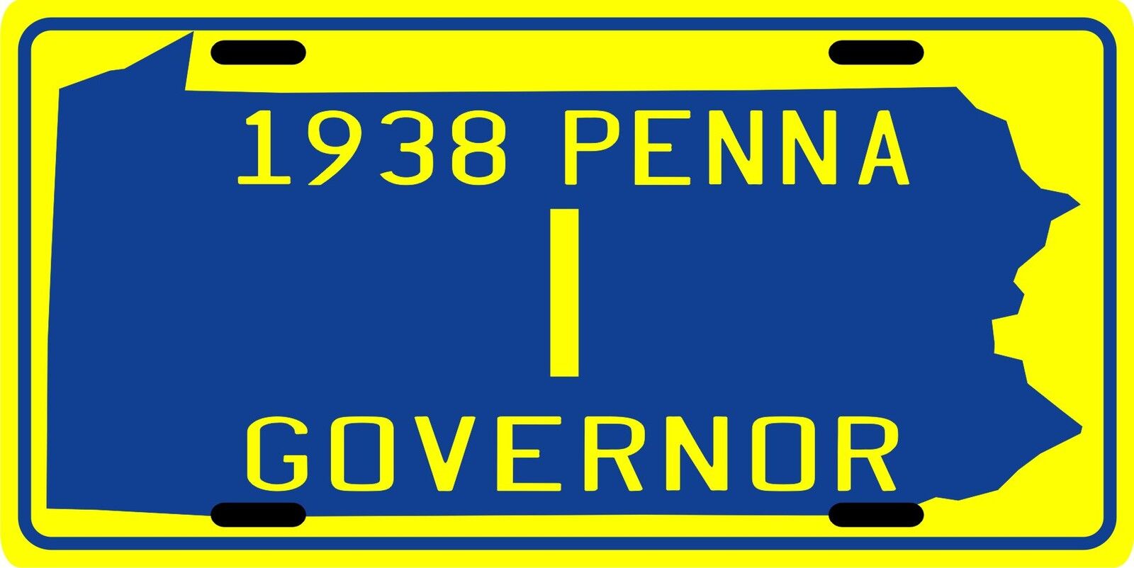 1938 Pennsylvania replica Governor #1 metal License plate