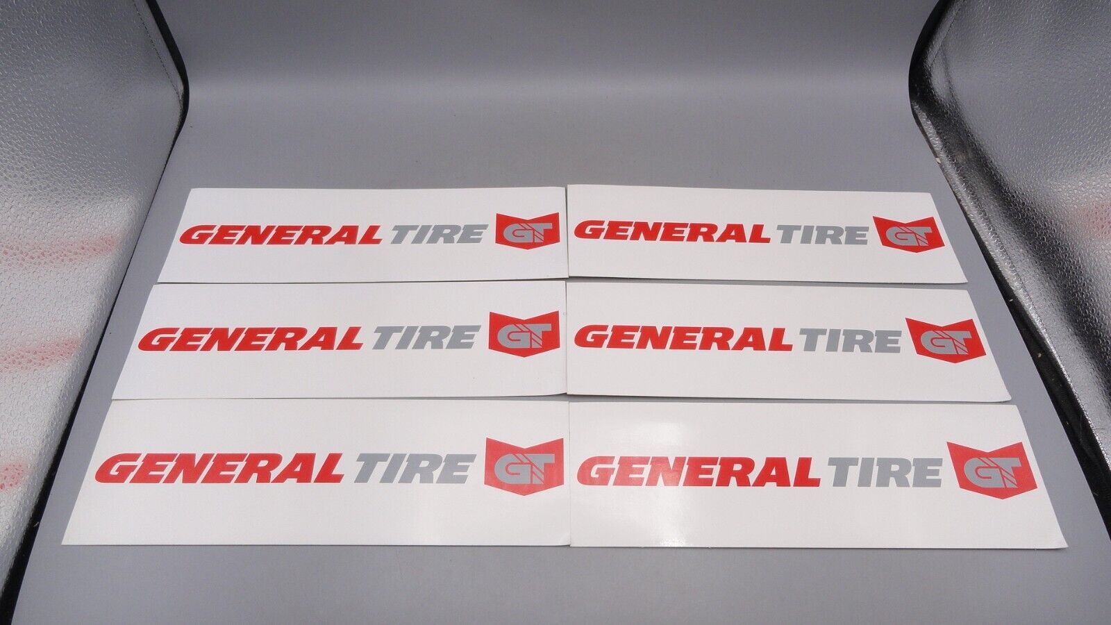 Lot Of 6 GT General Tire Logo 11 x 3 1/2 Inch Red White Racing Stickers / Decals