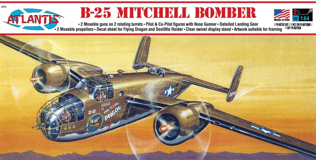 Atlantis 1/64 B-25 Mitchell Bomber 2n1