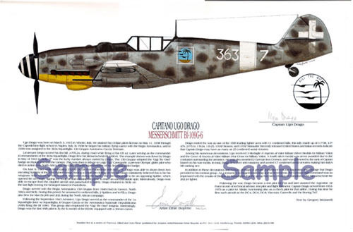 Signed set of Four Italian Aces, Aviation Art, Ernie Boyette