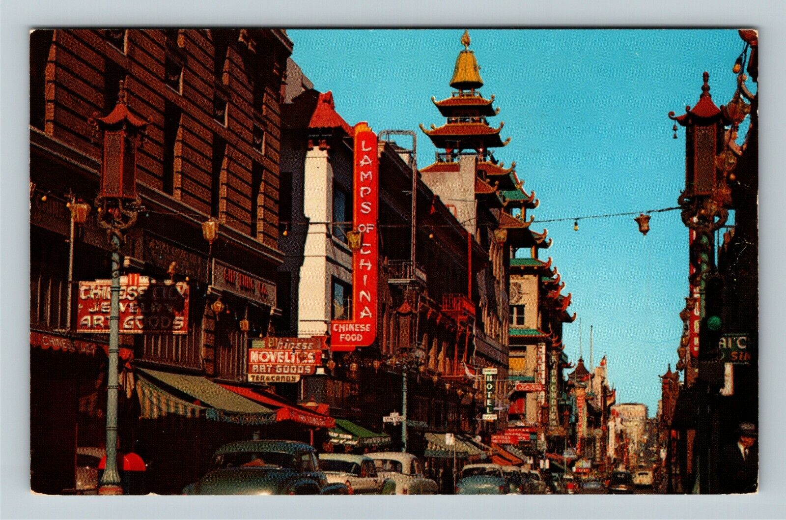 San Francisco CA-California, Main Street Chinatown, c1958 Vintage Postcard