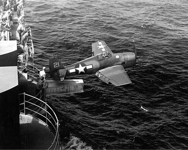 Grumman F6F-3 Hellcat catapulted from USS Hornet 8X10 WW2 WWII Photo 741