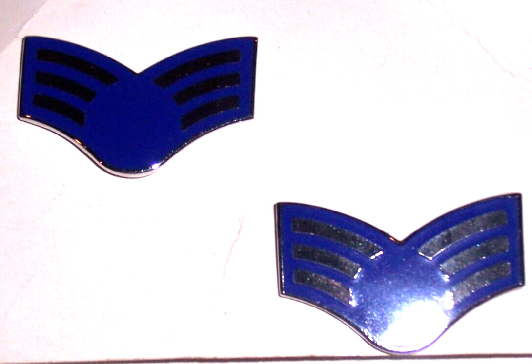 USAF US Air Force Insignia grade EP senior Airman Metal Pin Pair genuine GI