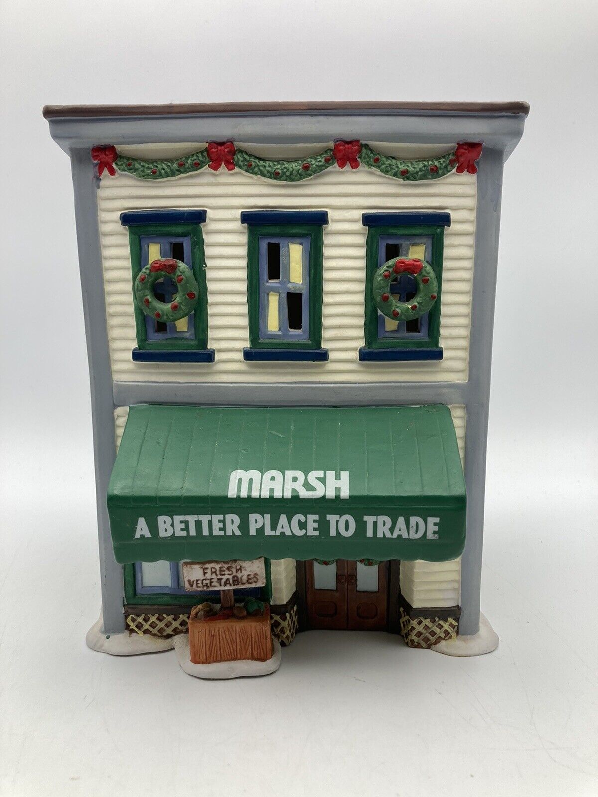 Rare Vintage 1996 Ceramic Collectables MARSH Grocery Store Christmas Village