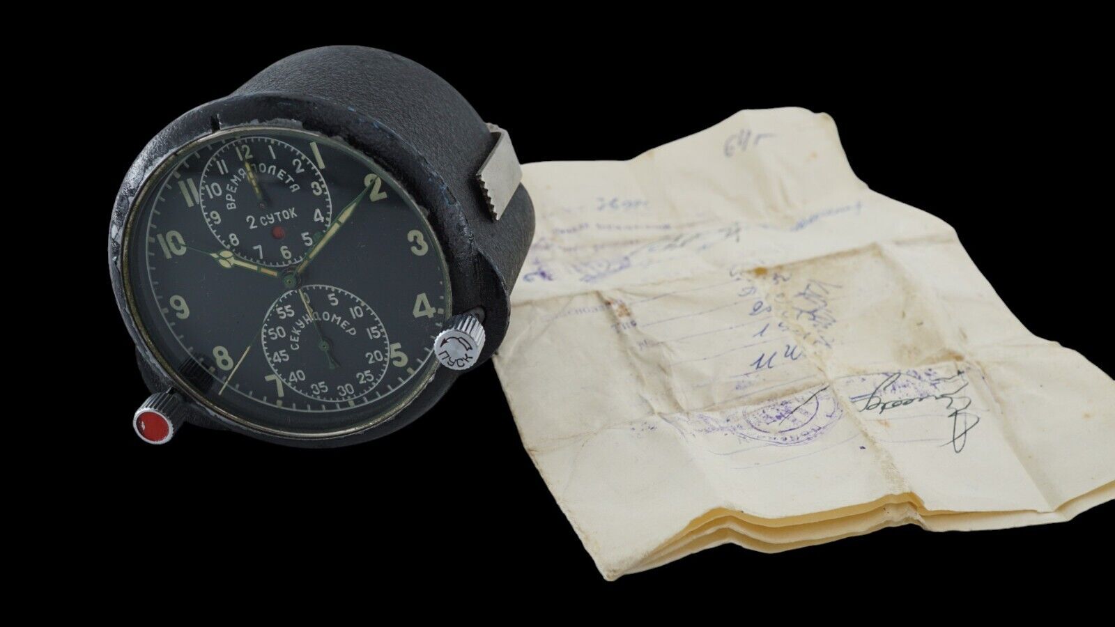 Military table clock AChS-1 MIG 29 soviet 27V air force chronograph cockpit B