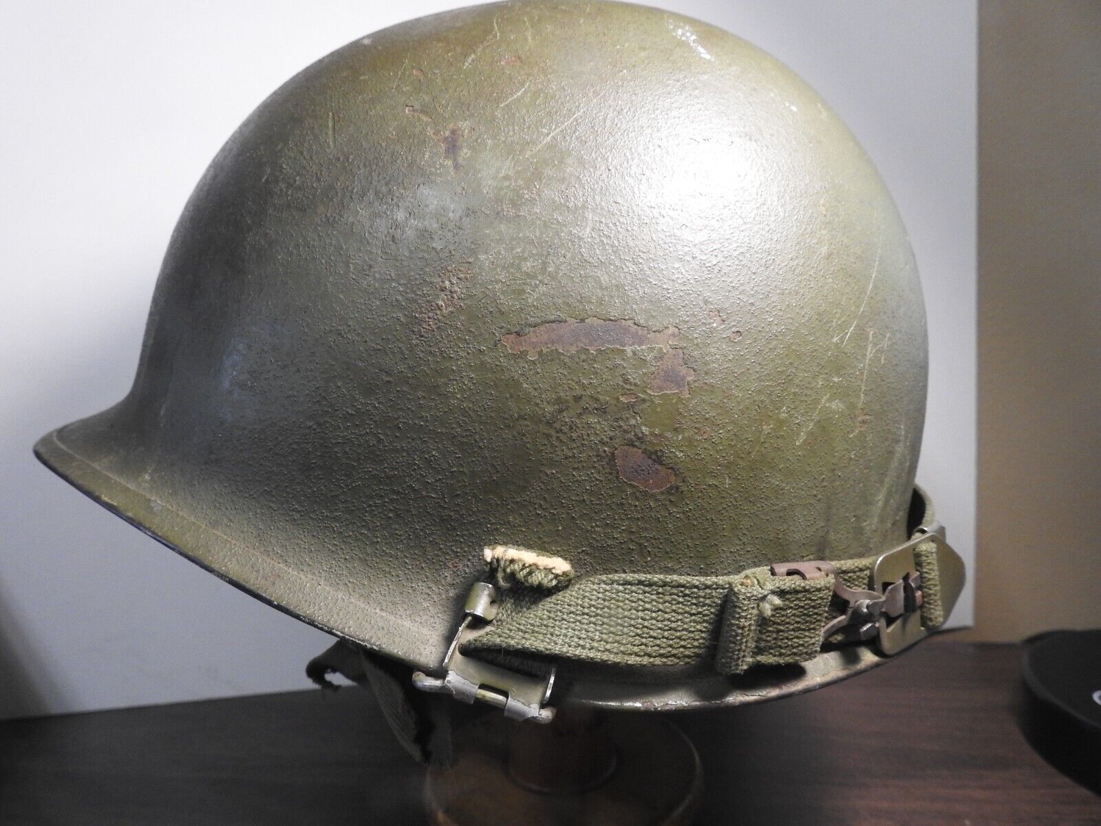 US WW2 Korean era helmet with double decal on liner