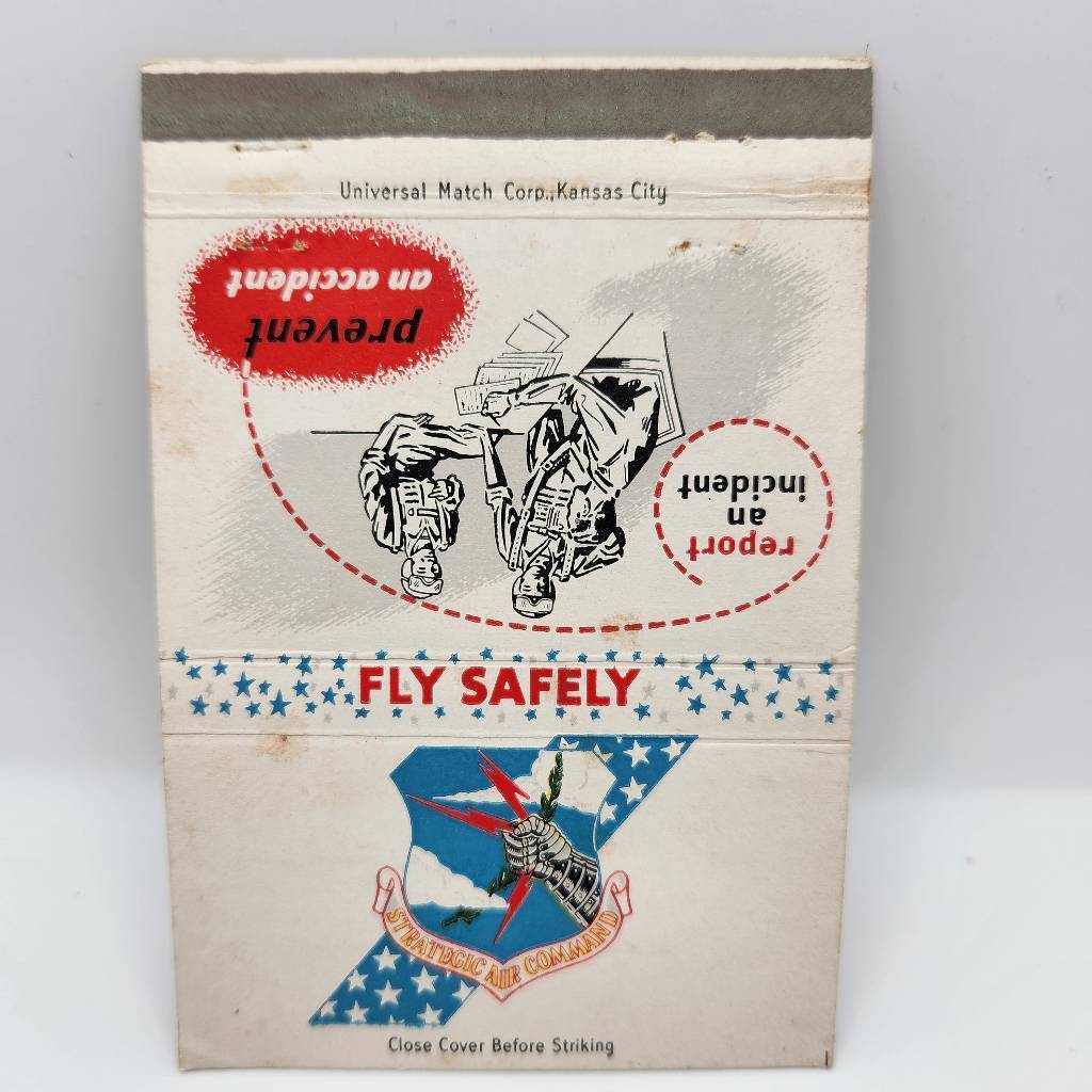 Vintage Matchbook Strategic Air Command Fly Safely 