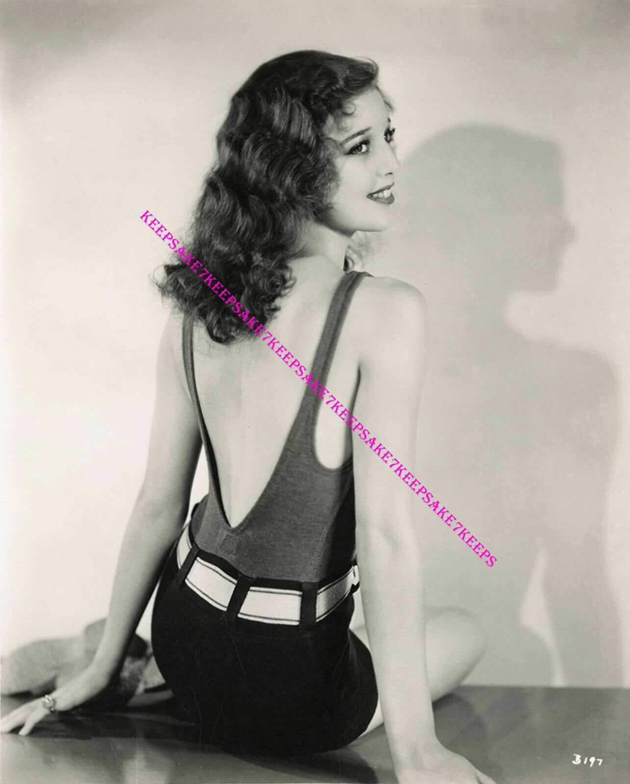 ACTRESS LORETTA YOUNG CUTE 1930s BAREBACK PHOTO  A-LY
