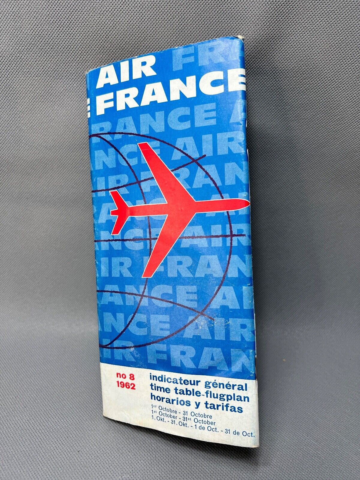 1962 Air France French Airlines Timetable October Route Map Schedule Aviation