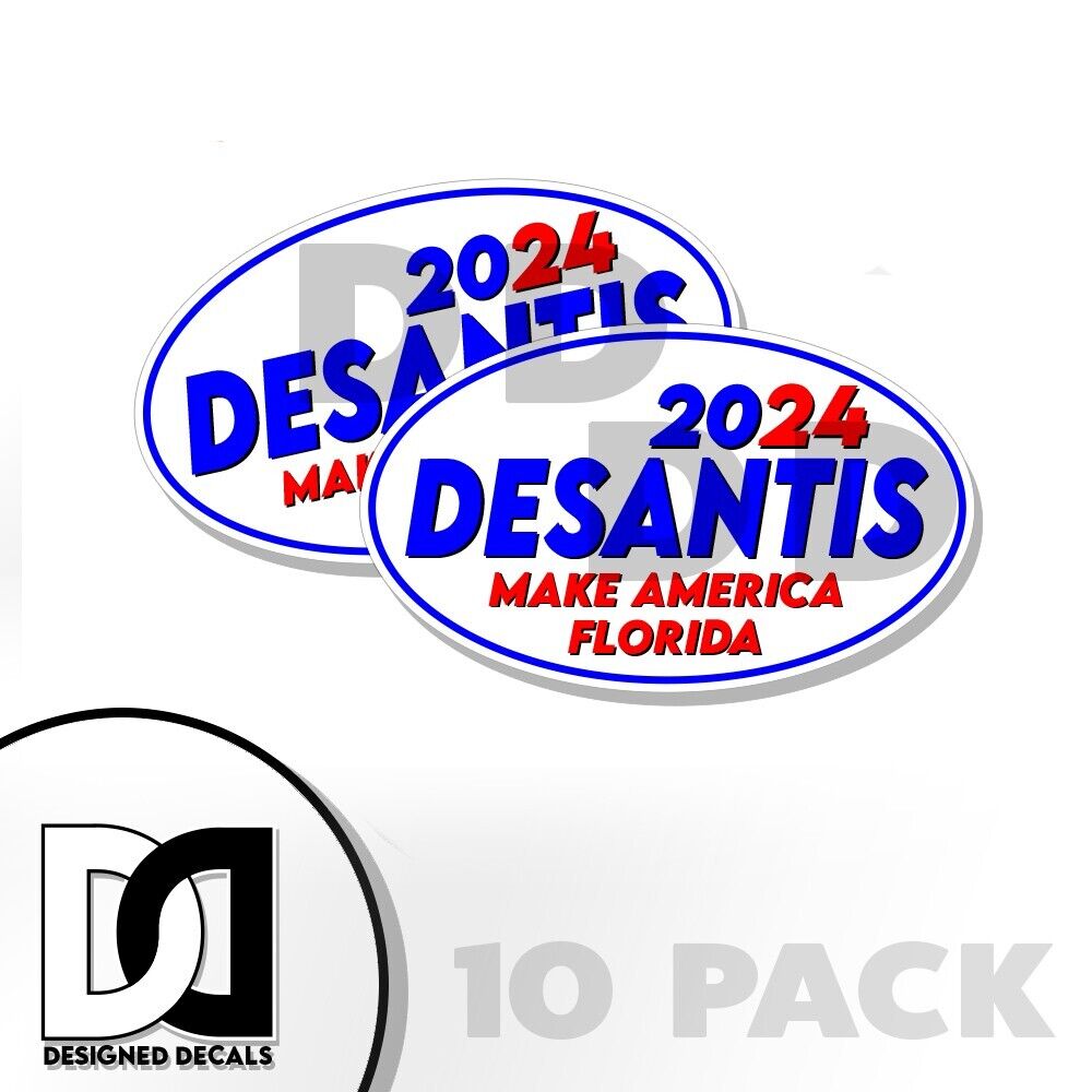 DeSantis 2024 Make America Florida OVAL Stickers Decals - PRO America 5x3 10 Pk