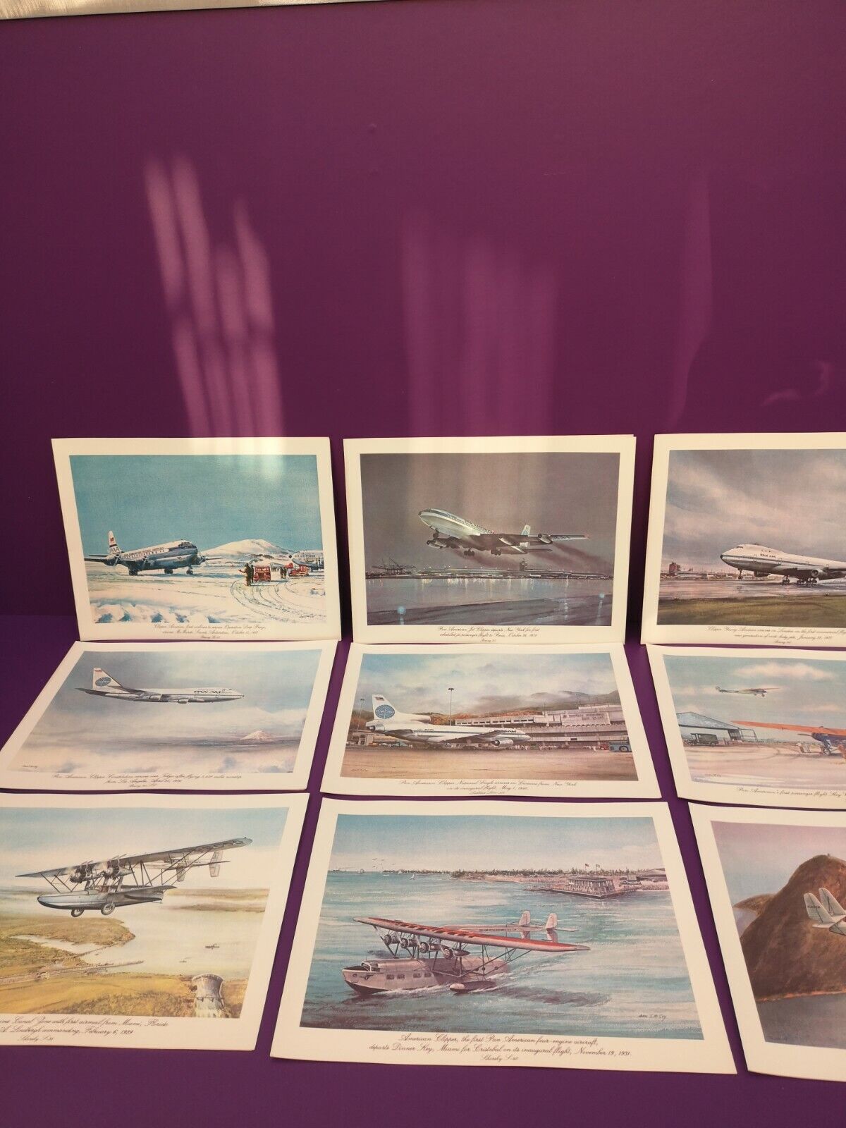 Airplane memorabilia PAN AM collectors pictures x13
