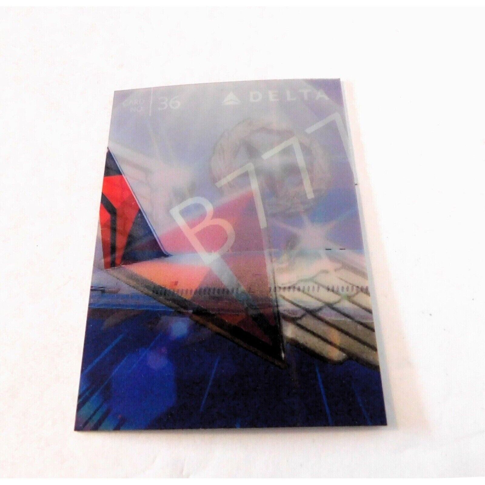 Delta Air Lines Boeing 777 Aircraft 2015 Pilot Collector Holographic Card #36
