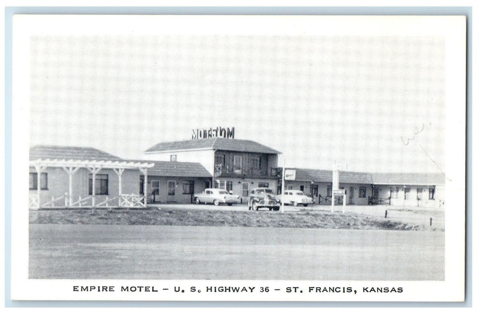 c1940\'s Empire Motel Exterior Roadside St. Francis Kansas KS Unposted Postcard