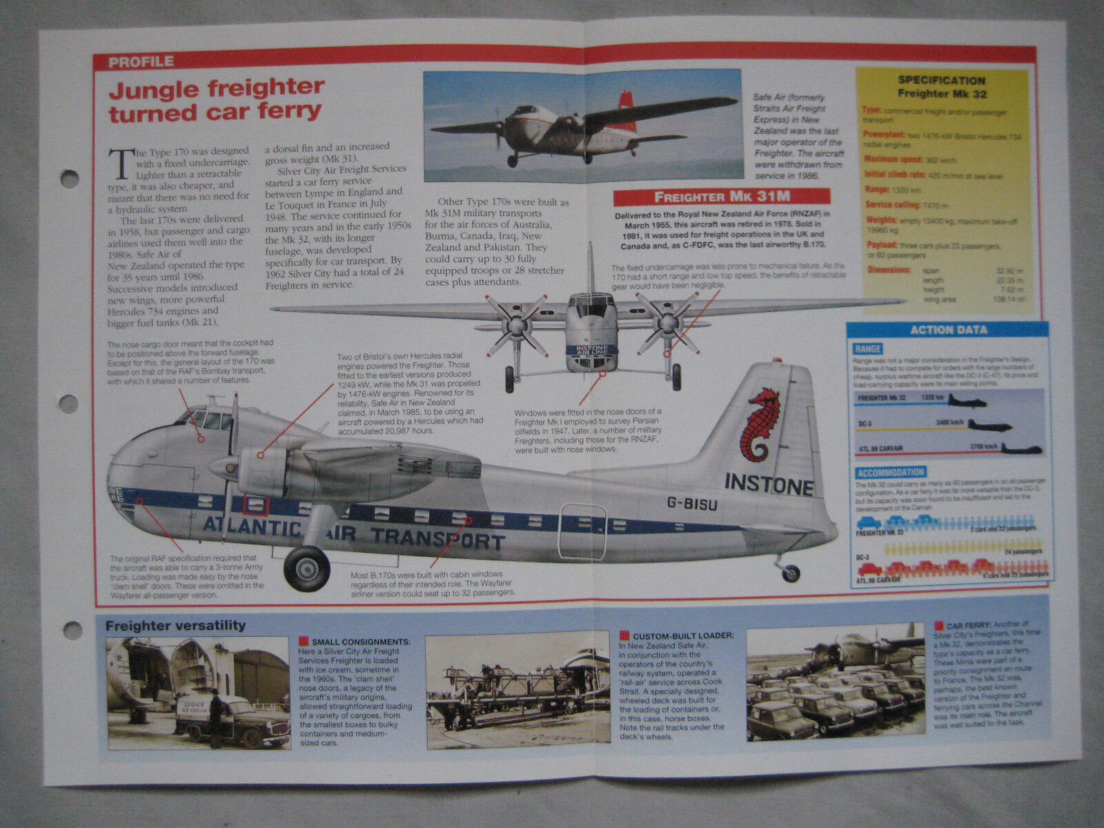 Aircraft of the World Card 53 , Group 2 - Bristol 170 Freighter