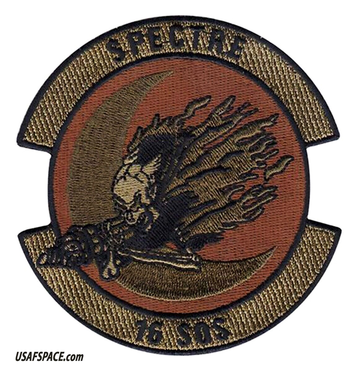 USAF 16TH SPECIAL OPERATIONS SQ-AC-130 GUNSHIP- SPECTRE - ORIGINAL OCP VEL PATCH