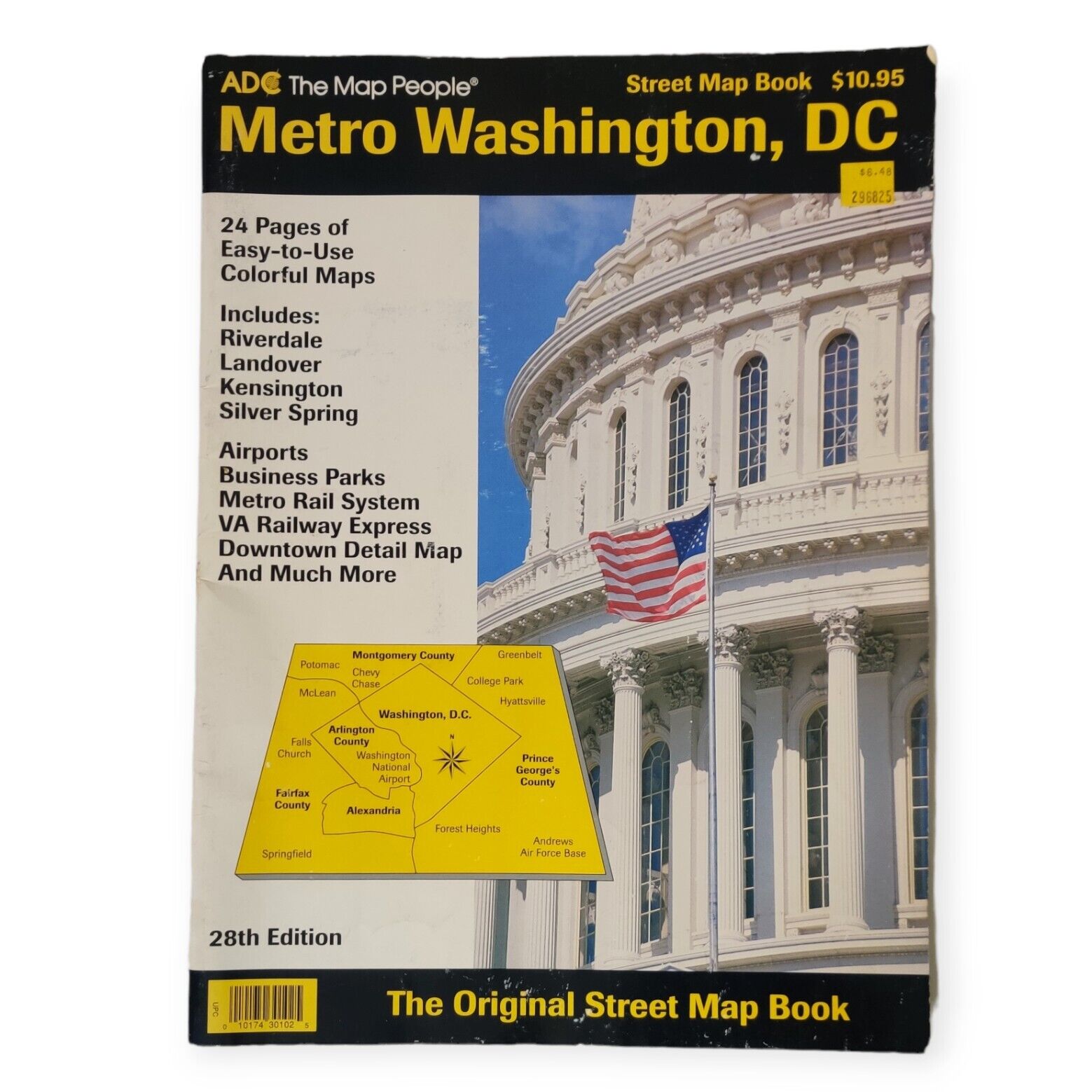 Metro Washington, DC Street Map Book ADC The Map People 28th Edition 1996