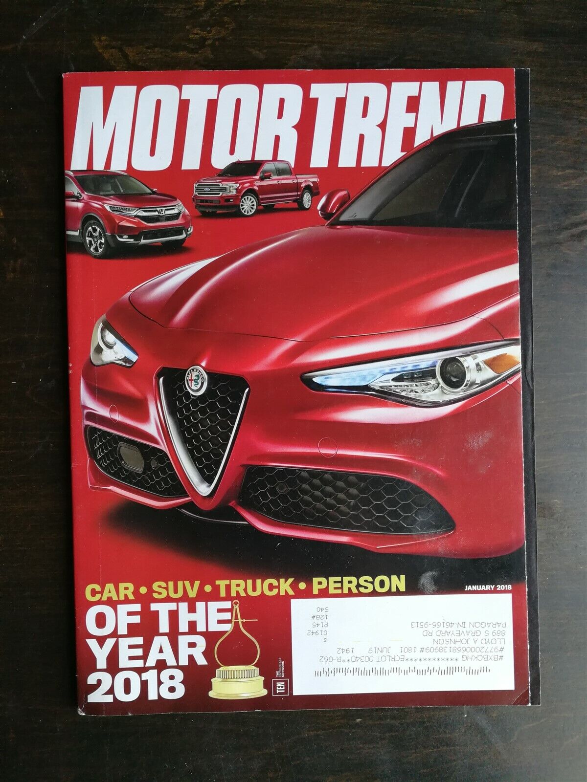 Motor Trend Magazine January 2018 - Awards Issue Truck SUV Car of the Year