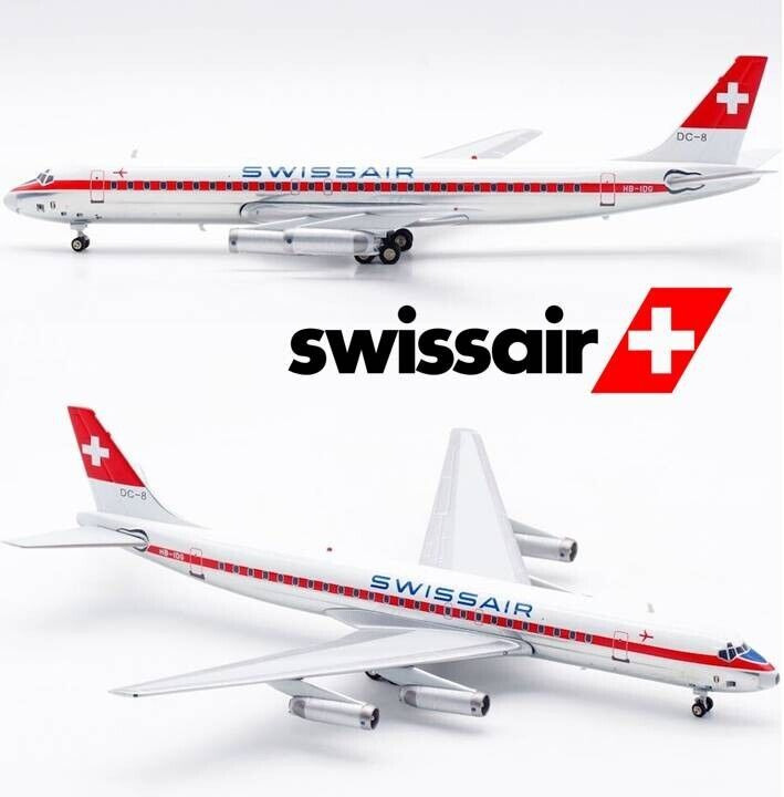 B Models-InFlight 1/200 B862IDGP, McDonnell Douglas DC8-62 Swissair Polished