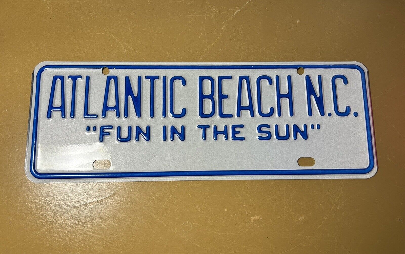 License Plate City Tag ATLANTIC BEACH North Carolina  - FUN IN THE SUN - NOS