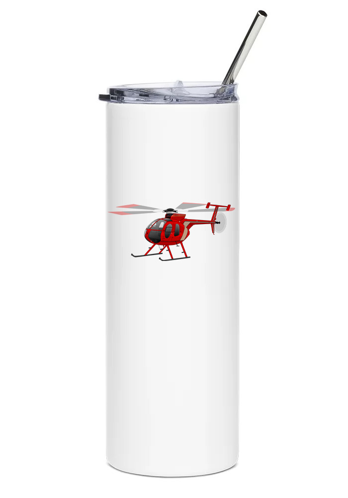 McDonnell Douglas MD-530F Stainless Steel Water Tumbler with straw - 20oz.