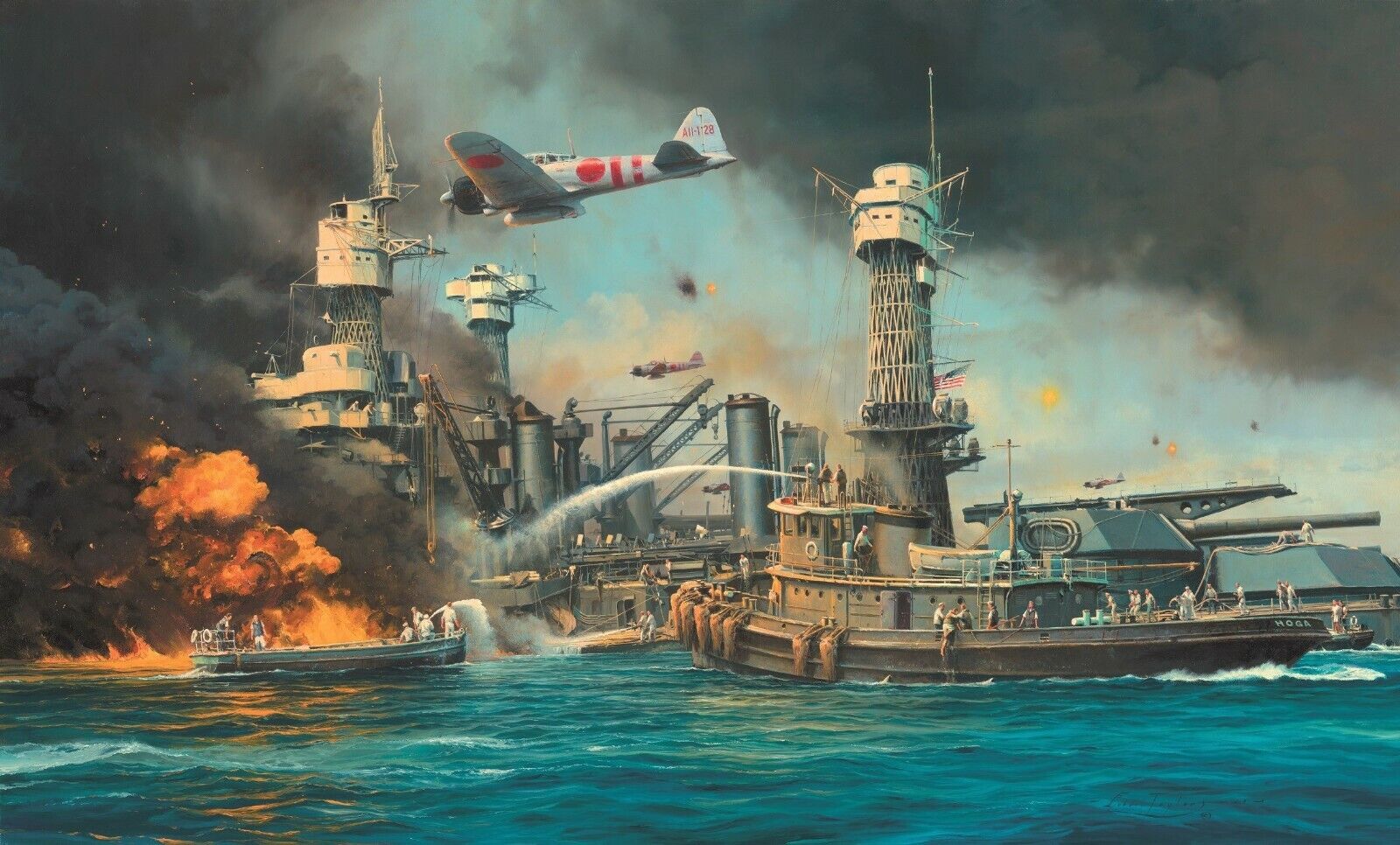 Morning Thunder by Robert Taylor aviation art signed by 9 Pearl Harbor Veterans