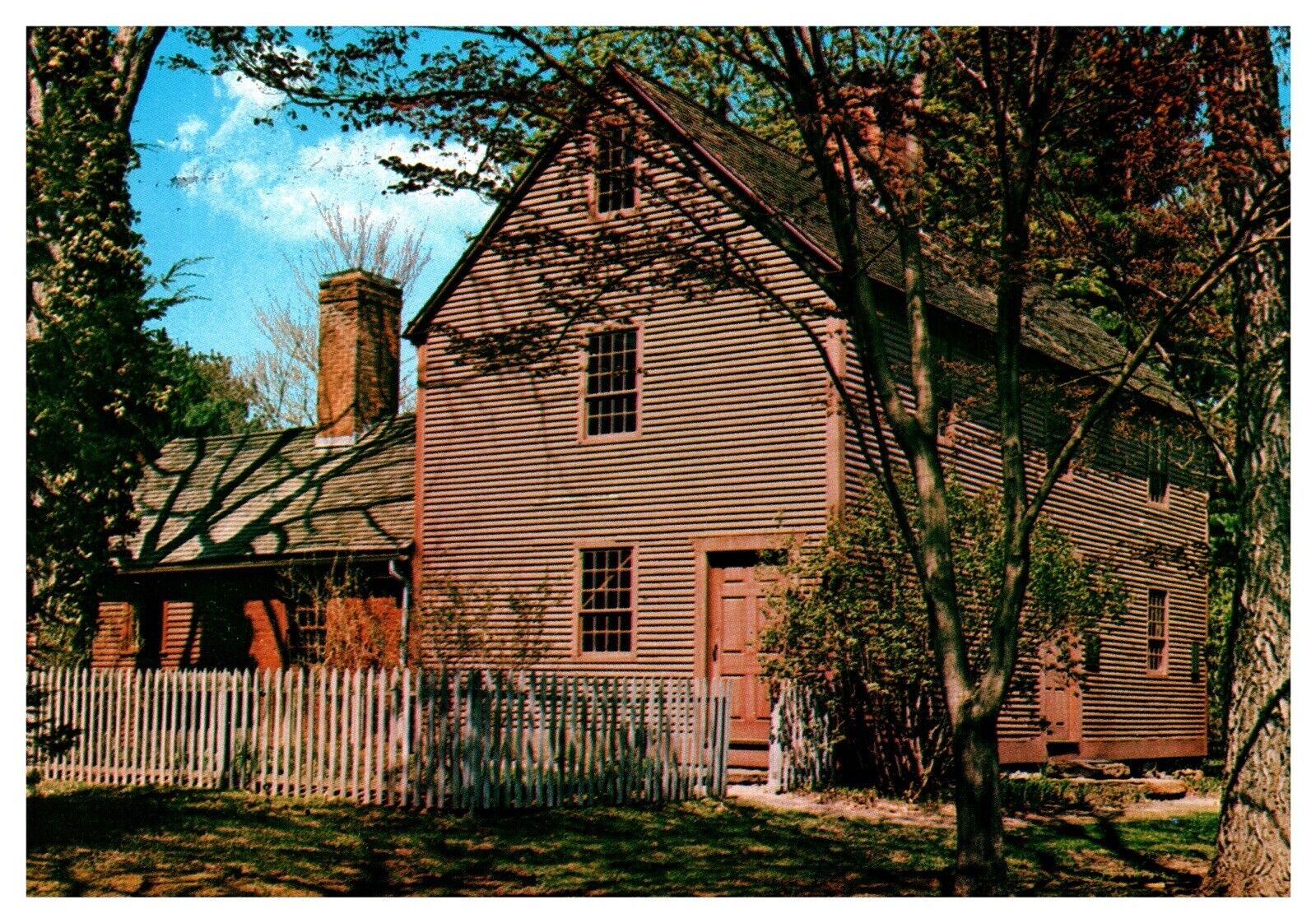 Noah Websters Birthplace Main Street West Hartford Conn Chrome WOB Postcard 